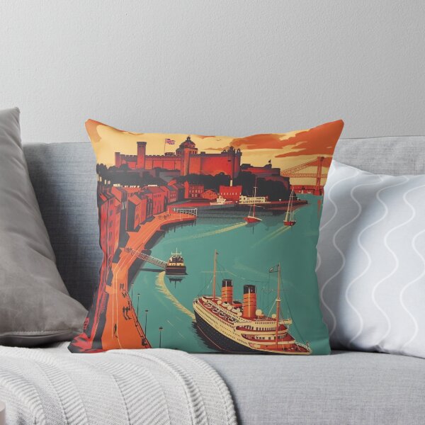 Item preview, Southampton UK travel poster in the style of 50s screen print travel posters designed and sold by windmildesigner.