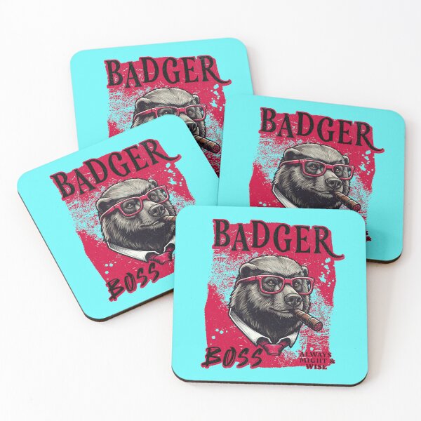 Item preview, Badger Boss Design – Funny Badger with Cigar Mafia Style Badass Animal Gift designed and sold by PixelsPaws.