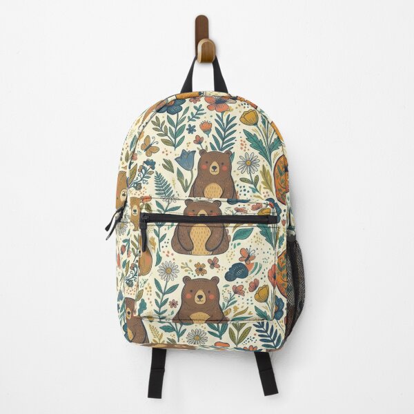 Item preview, Cute woodland animal pattern with bears, foxes and owls – floral seamless design designed and sold by Lexyfy.