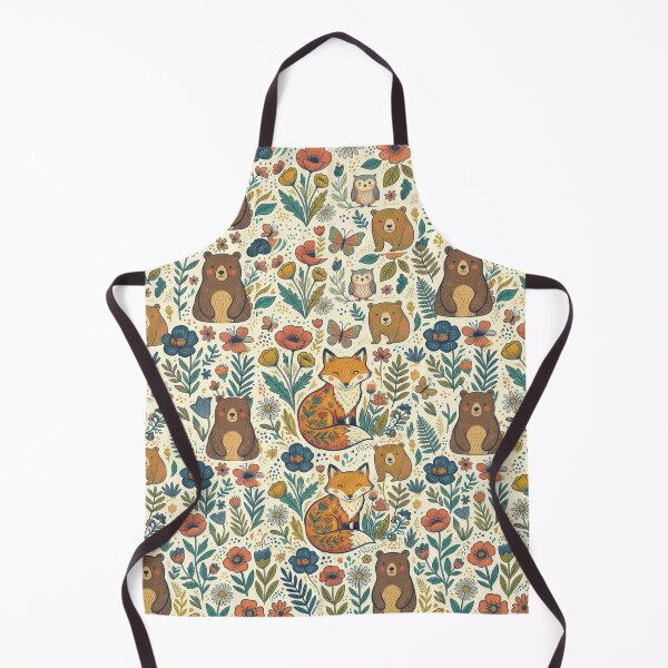 Item preview, Cute woodland animal pattern with bears, foxes and owls – floral seamless design designed and sold by Lexyfy.