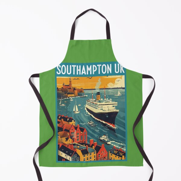 Item preview, Southampton UK travel poster in the style of 50s screen print travel posters designed and sold by windmildesigner.