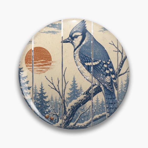 Item preview, Blue Jay on a Winter Branch designed and sold by VisualArtsOasis.