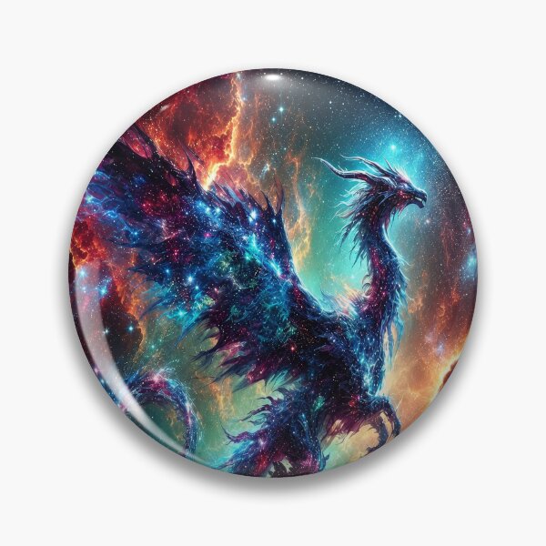 Item preview, Cosmic Phoenix Dragon – Celestial Galaxy Dragon Fantasy Wall Art designed and sold by DrakariArt.