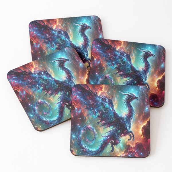 Item preview, Cosmic Phoenix Dragon – Celestial Galaxy Dragon Fantasy Wall Art designed and sold by DrakariArt.