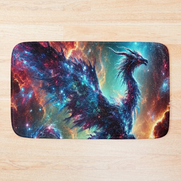 Item preview, Cosmic Phoenix Dragon – Celestial Galaxy Dragon Fantasy Wall Art designed and sold by DrakariArt.