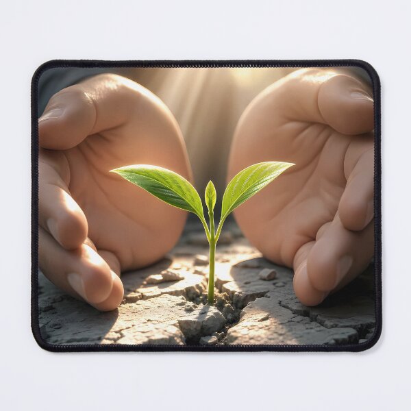Item preview, Care Protects Life Growing Green Plant Art designed and sold by DignityLab.