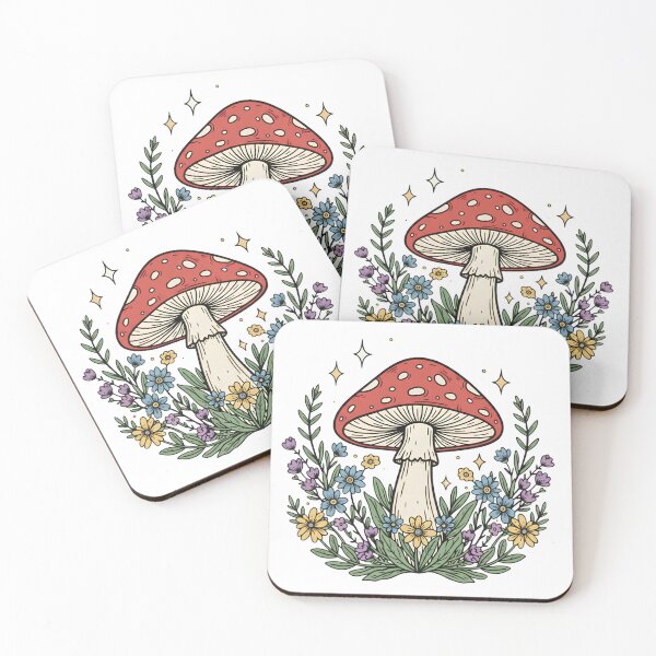 Artikelvorschau, Cottagecore-Pilz mit Wildblumen entworfen und verkauft von Zee Choice.