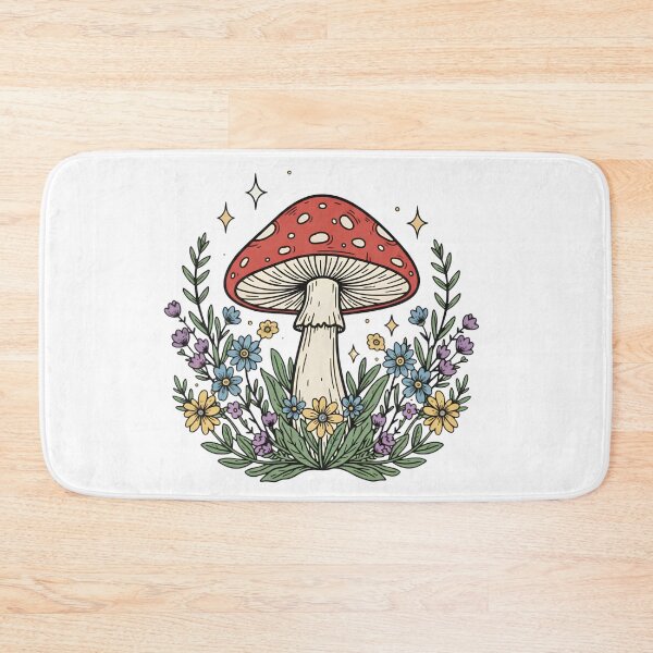 Item preview, Cottagecore Mushroom with Wildflowers designed and sold by Zee Choice.