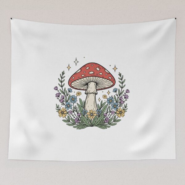 Item preview, Cottagecore Mushroom with Wildflowers designed and sold by Zee Choice.