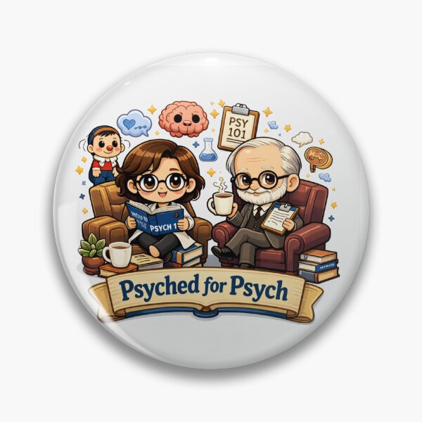 Item preview, Psyched for Psych – Chibi Academic Psychology Design | Freudian Slip Co. designed and sold by Freudian Slip Co..