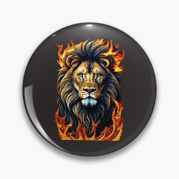 Item preview, Lion head in flames Design designed and sold by The best online style shop.