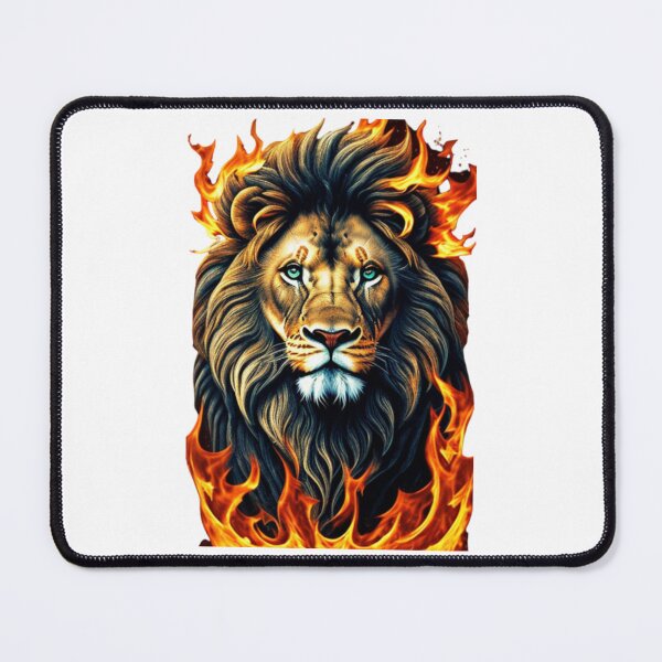 Item preview, Lion head in flames Design designed and sold by The best online style shop.