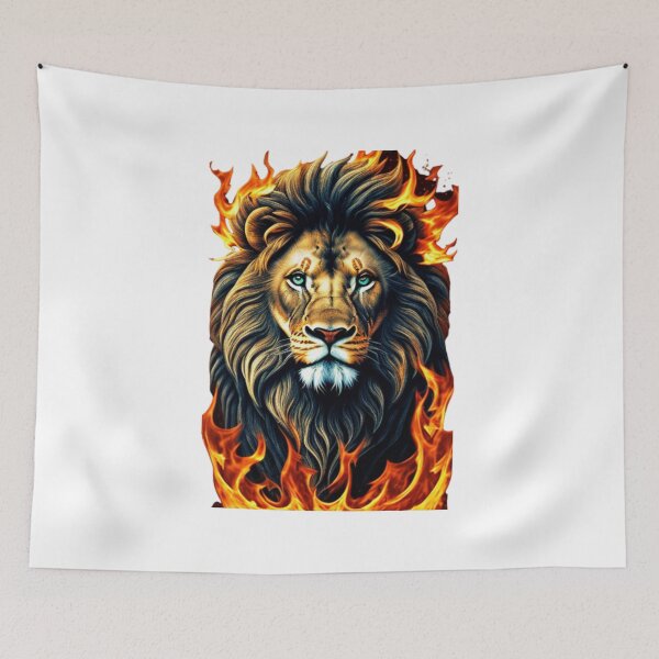 Item preview, Lion head in flames Design designed and sold by The best online style shop.