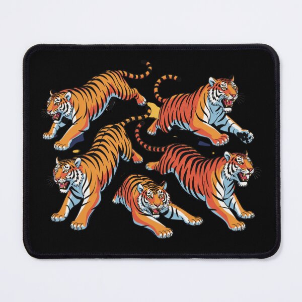 Item preview, five different dynamic action poses of a fierce tiger designed and sold by 123ks.
