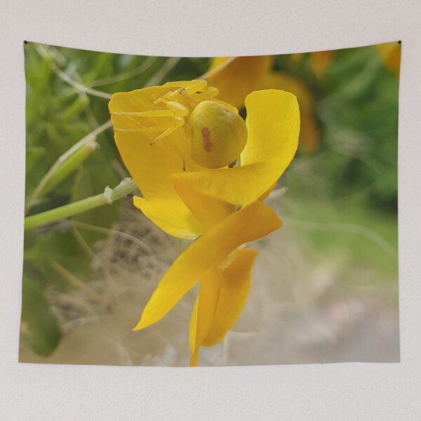 Item preview, Yellow Spider on Yellow Flower designed and sold by CalmnessbyChoice.