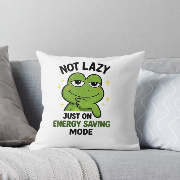Item preview, Not Lazy Just on Energy Saving Mode Funny Frog Sticker | Cute Lazy Frog Meme Vinyl Decal designed and sold by Moanx Store.