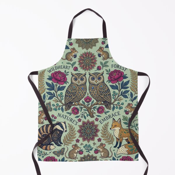 Item preview, Wildheart Forest pattern with owls, fox and badger – Boho floral design designed and sold by Lexyfy.