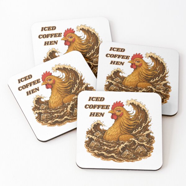 Item preview, Iced Coffee Hen Coffee Wave Illustration Design designed and sold by GibasVisuals.