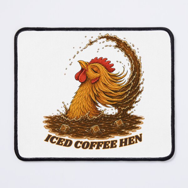 Item preview, Iced Coffee Hen Great Wave Style Illustration designed and sold by GibasVisuals.