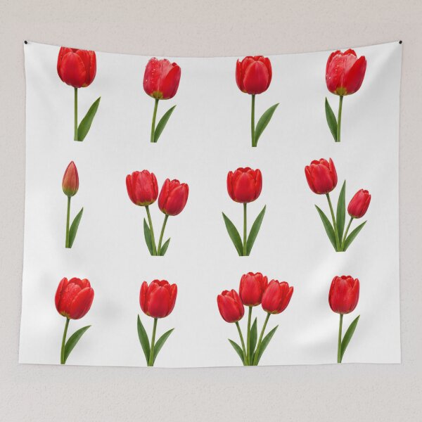 Item preview, Red Tulip Flower Botanical Elements Set Spring Aesthetic designed and sold by Rehnair.