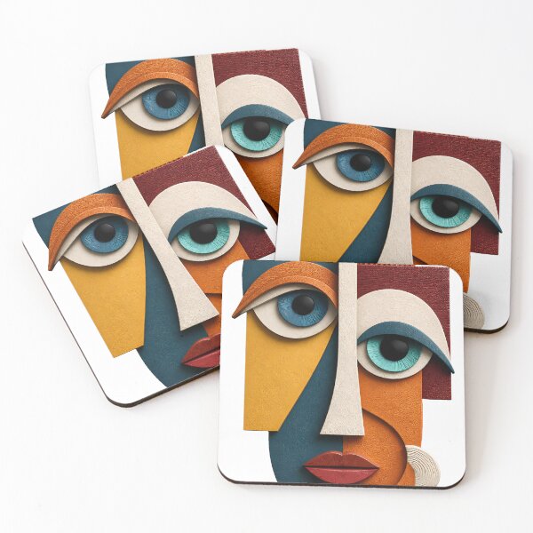 Item preview, Modern Abstract Face Cubist Wall Art – Colorful Geometric Portrait designed and sold by SamiOmar94.