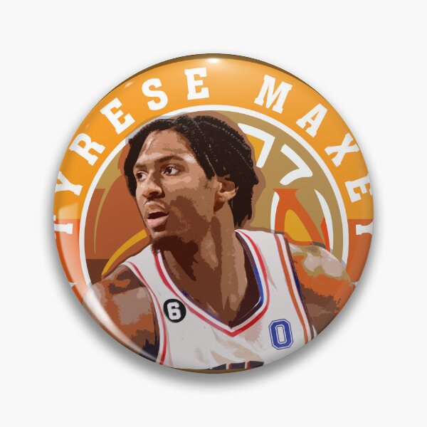 Item preview, Tyrese Maxey Basketball Portrait Artwork with Circular Typography Graphic Design designed and sold by Zigmak.