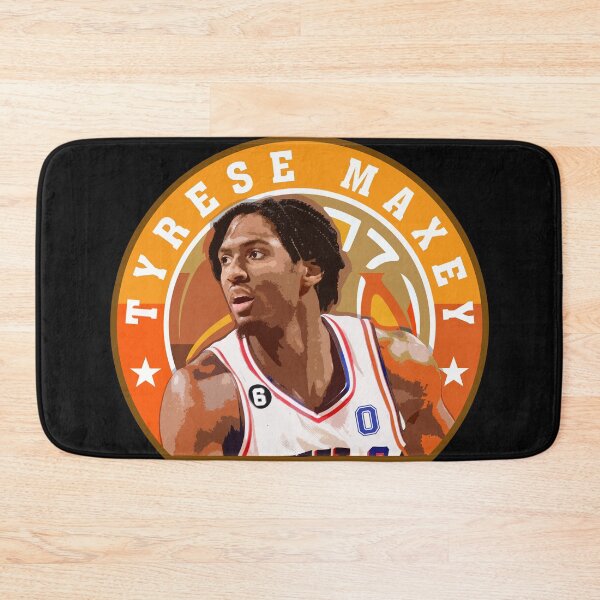 Item preview, Tyrese Maxey Basketball Portrait Artwork with Circular Typography Graphic Design designed and sold by Zigmak.