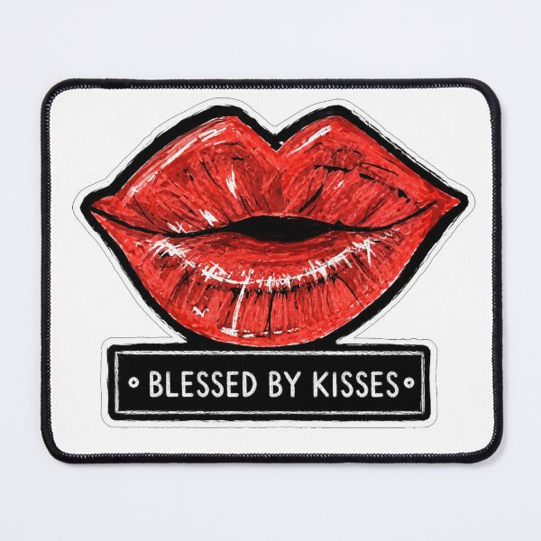 Item preview, Blessed by Kisses – Red Lips Sticker Art designed and sold by Strange-Nucleus.