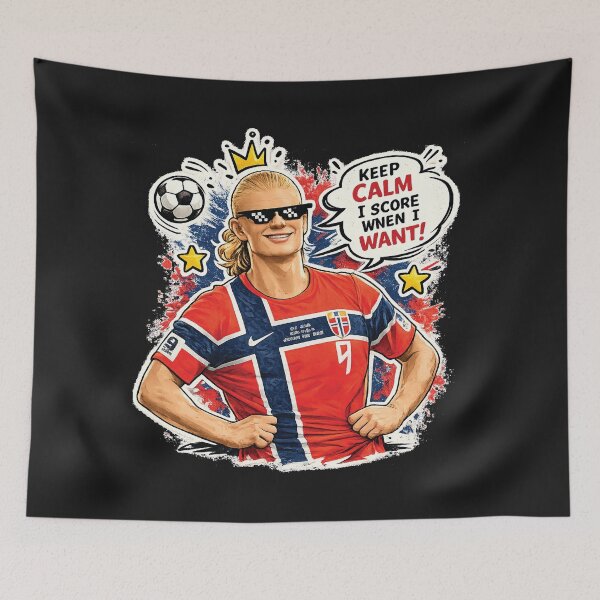 Item preview, Funny Erling Haaland Cartoon T-Shirt | Soccer Meme Vector Art | Football Fan Gift | Cool Goal Scorer Illustration designed and sold by BongLines.
