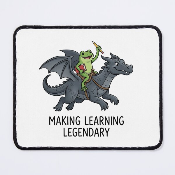 Item preview, Frog Riding a Dragon Teacher Art Print - Making Learning Legendary Back to School Gift designed and sold by raedattia.