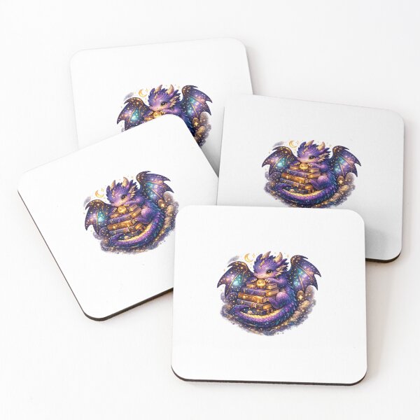 Item preview, Cosmic Book Dragon – Guardian of the Starlit Library designed and sold by FAZ-DESIGNS.