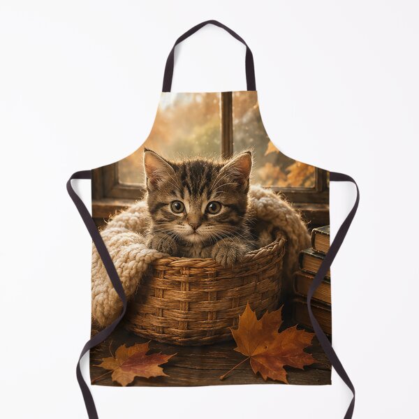 Item preview, Cute Autumn Cat in Wicker Basket designed and sold by Sara-Ai.