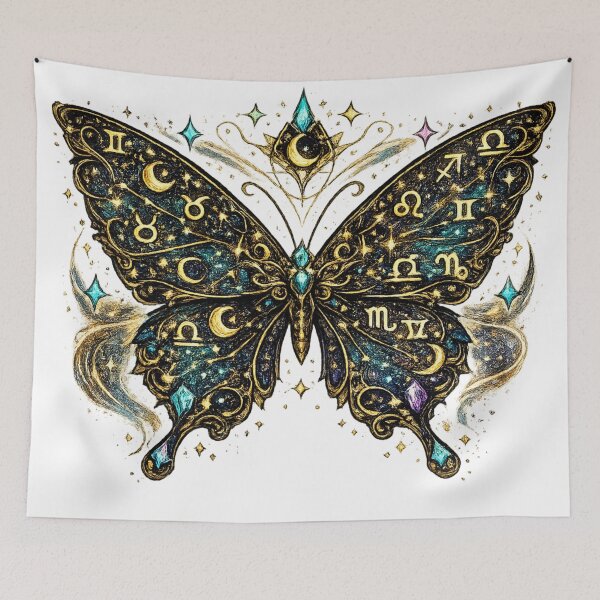 Item preview, Celestial Zodiac Butterfly | Mystic Astrology Moth | Cosmic Moon & Stars | Boho Witch Aesthetic Sticker designed and sold by irfanshikh.