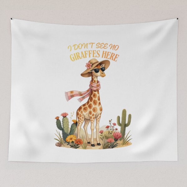 Item preview, Funny Giraffe in Sunglasses and Straw Hat Cottagecore Art designed and sold by MKTreasures.