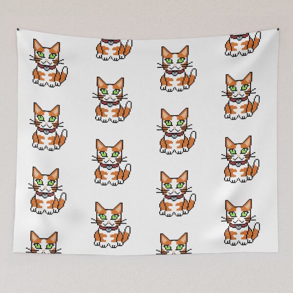 Item preview, Cute Pixel Art Orange And White Cat | Retro 8-Bit Pixel Art designed and sold by OpenTabsDesigns.