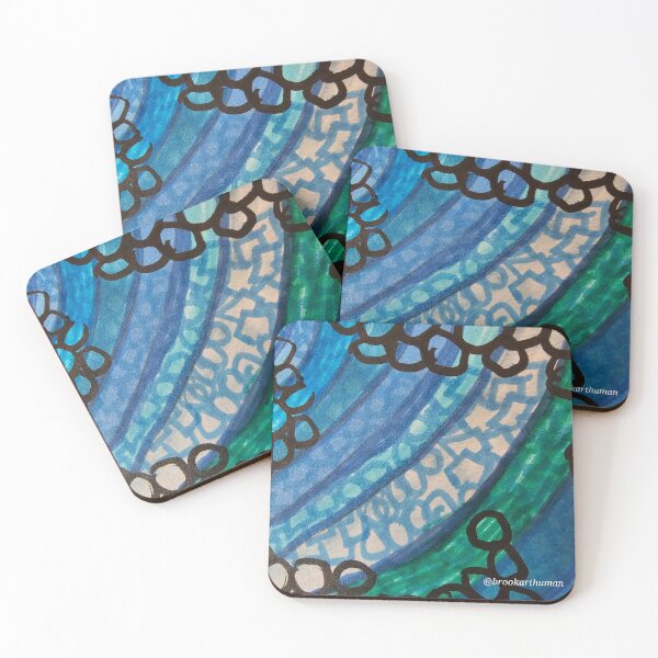 Item preview, Blue Curved Patterns  designed and sold by DancingCreek.