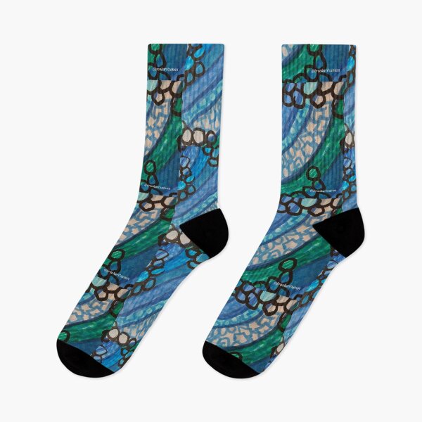 Item preview, Blue Curved Patterns  designed and sold by DancingCreek.