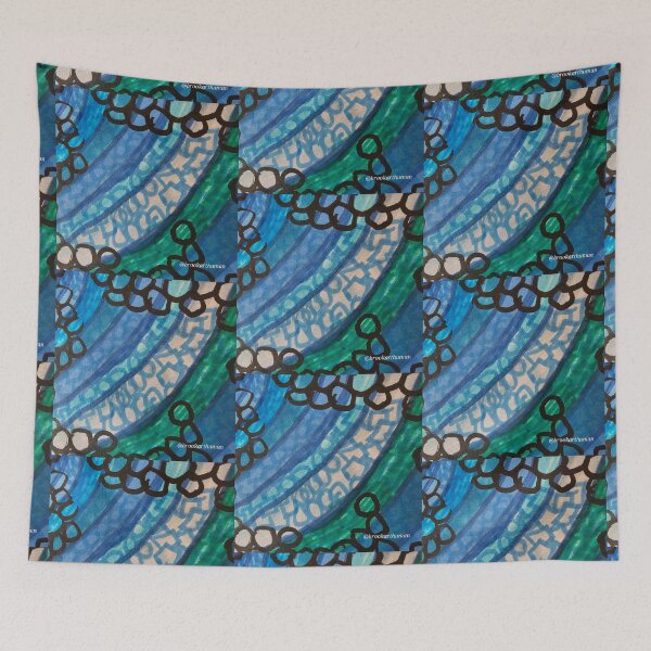 Item preview, Blue Curved Patterns  designed and sold by DancingCreek.