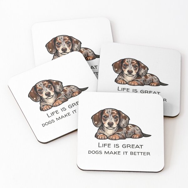 Item preview, Dapple Dachshund "Life is Great" designed and sold by leilalongdogstudio01.