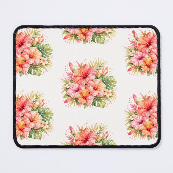 Item preview, Ramo de hibiscos Coral Bloom | Arte floral tropical en acuarela | Ilustración botánica de flores designed and sold by IamNolmo.
