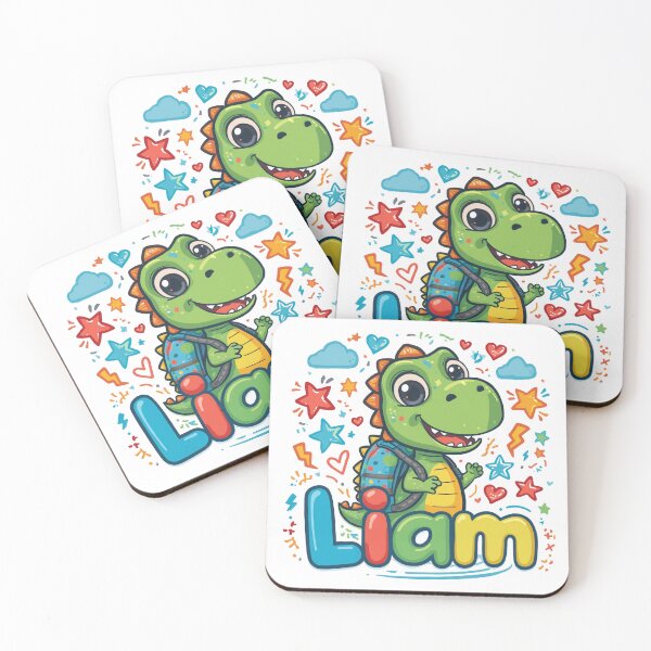 Item preview, Liam Cute Dinosaur Personalized Kids Back To School designed and sold by EchoPrint Co..