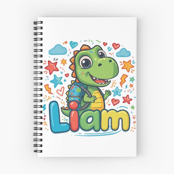 Item preview, Liam Cute Dinosaur Personalized Kids Back To School designed and sold by EchoPrint Co..