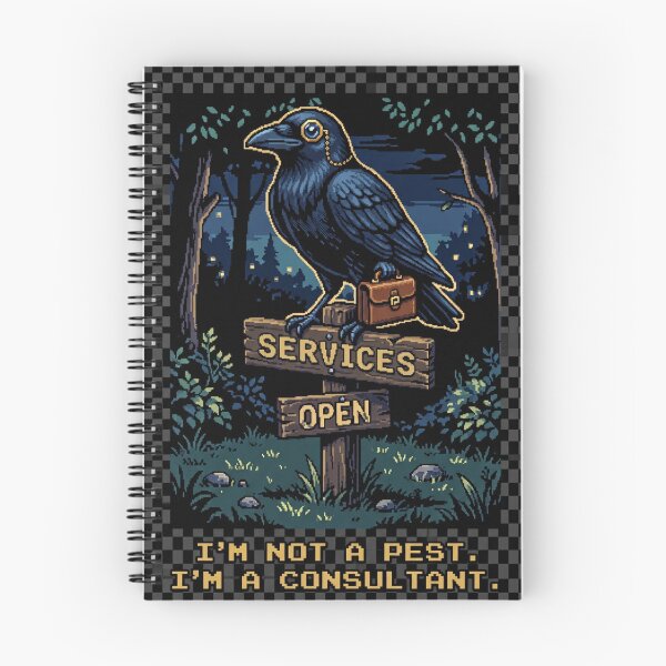 Item preview, Funny Crow Consultant Pixel Art Monocle Retro designed and sold by Arobinoz.