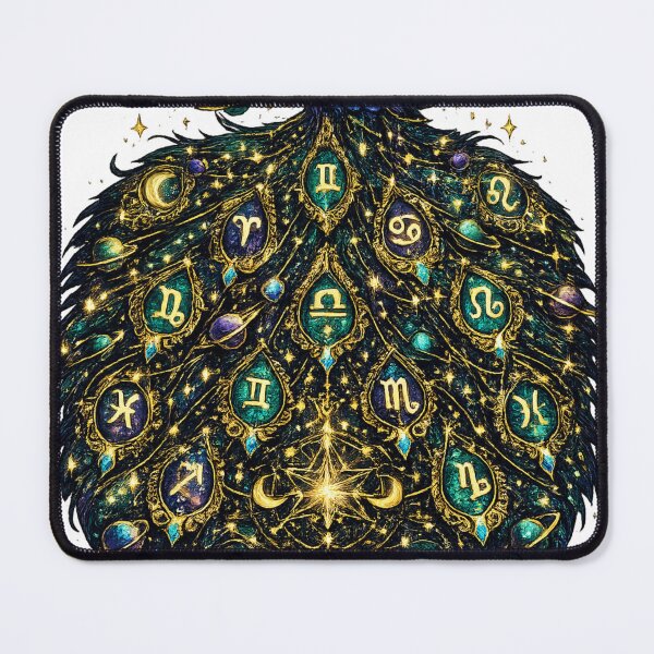 Item preview, Zodiac Peacock Galaxy | Celestial Astrology Bird | Mystical Cosmic Feather Art designed and sold by irfanshikh.