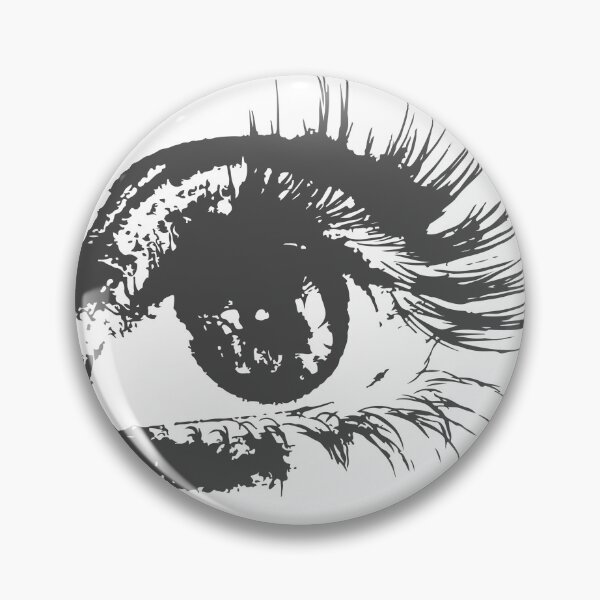 Item preview, Vintage Black Eye on Pale Blue – Surreal Eyeball Art designed and sold by darametzgerart.