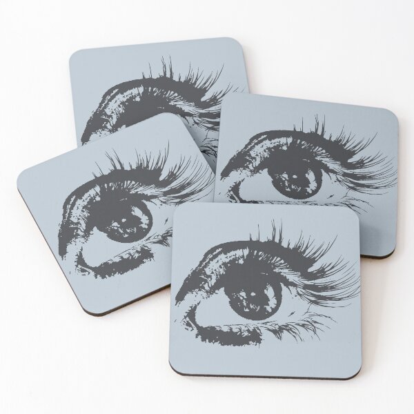 Item preview, Vintage Black Eye on Pale Blue – Surreal Eyeball Art designed and sold by darametzgerart.