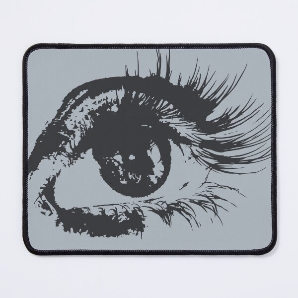Item preview, Vintage Black Eye on Pale Blue – Surreal Eyeball Art designed and sold by darametzgerart.