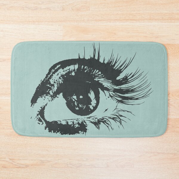 Item preview, Vintage Black Eye on Pale Blue – Surreal Eyeball Art designed and sold by darametzgerart.