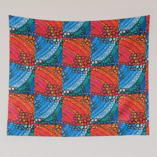 Item preview,  Red and BlueCurved Patterns  designed and sold by DancingCreek.