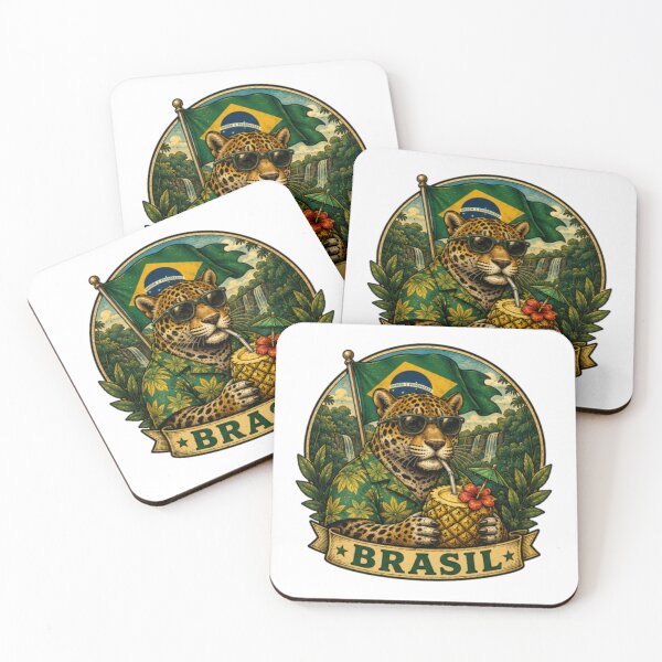 Item preview, Cool Jaguar disfrutando de una Piña Colada designed and sold by JonysCreativeDesigns.